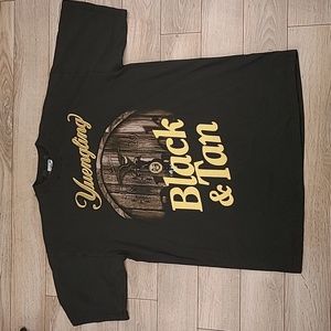 YUENGLING Black & Tan Beer WCW Tag Black Cotton XL Short Sleeve‎ Shirt 90s RARE